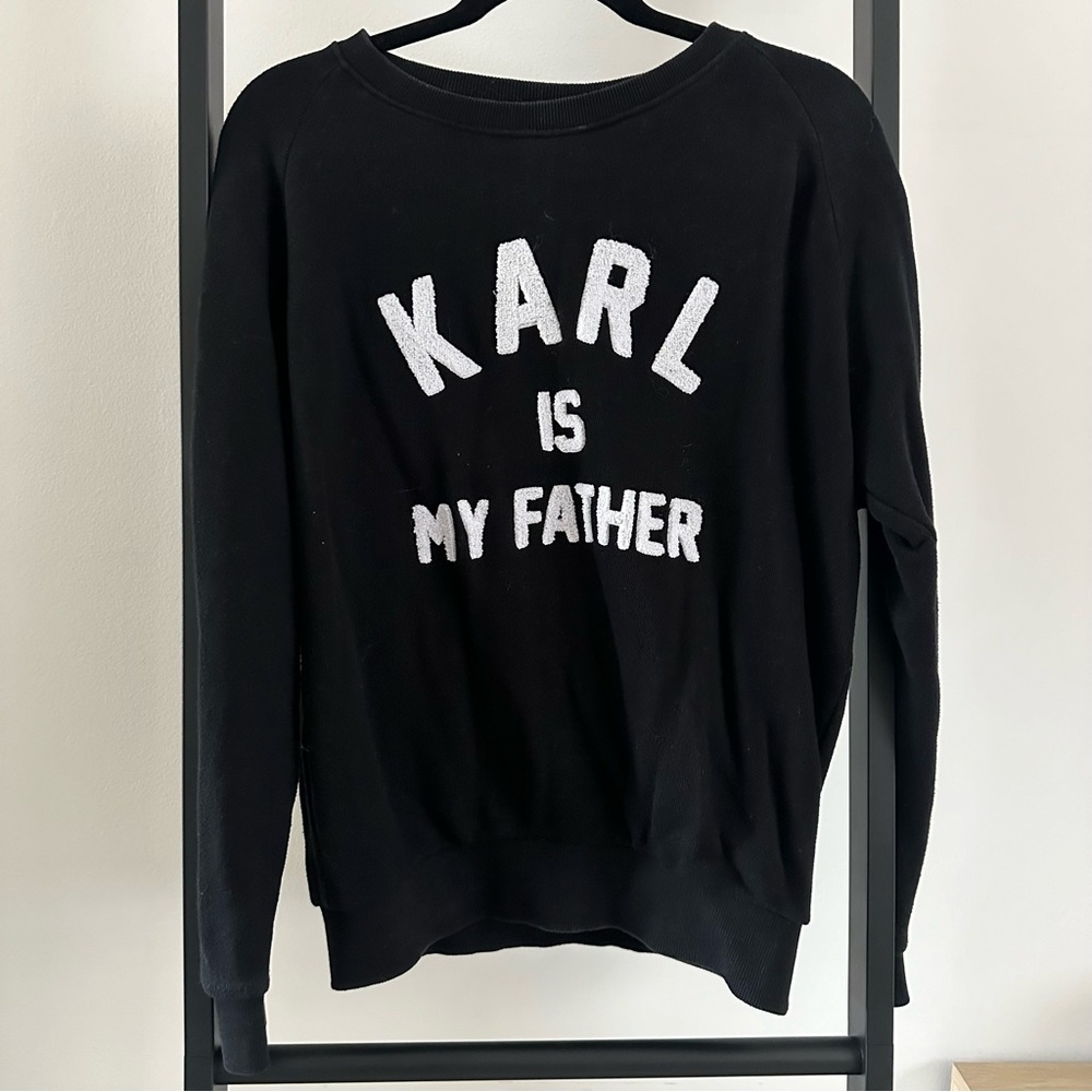 Eleven Paris Karl Lagerfeld collab Black Sweater with White Lettering
